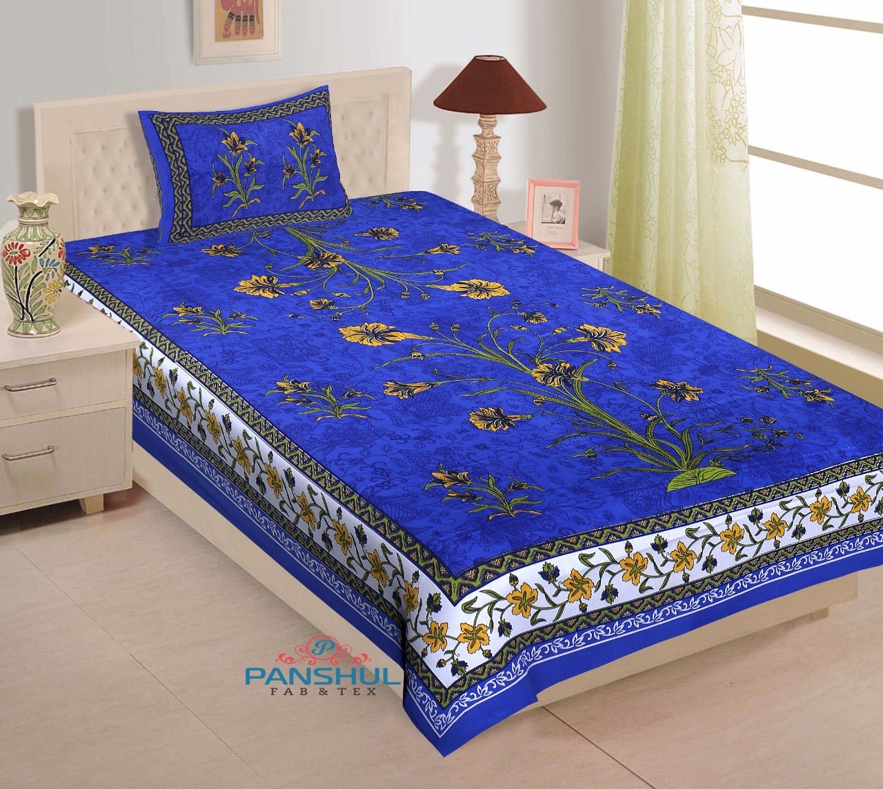 Random Designs Bedsheets 1 free Pillow cover - chikankariofficial