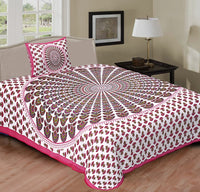 Random Designs Bedsheets 1 free Pillow cover - chikankariofficial