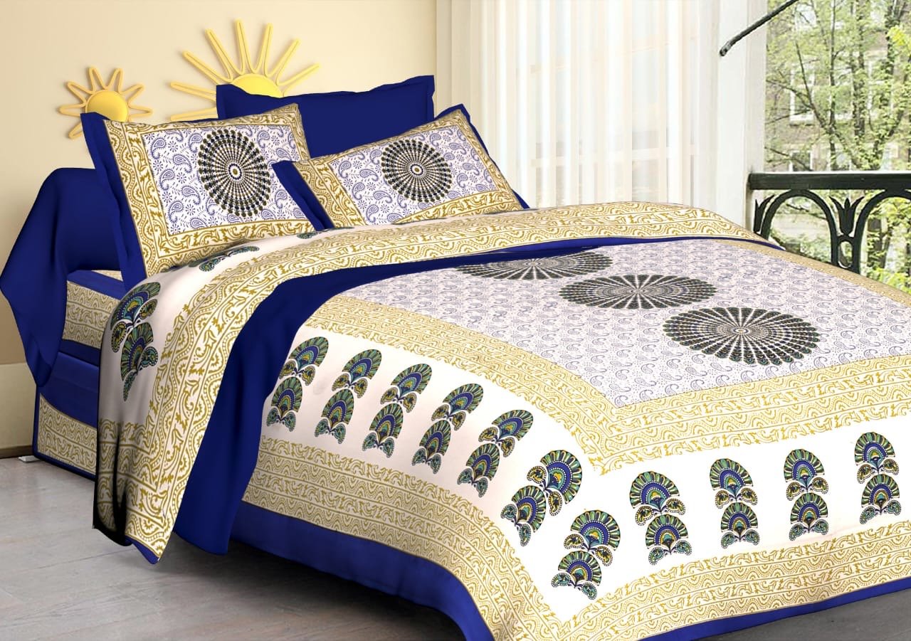 Random Printed Bed sheets - chikankariofficial
