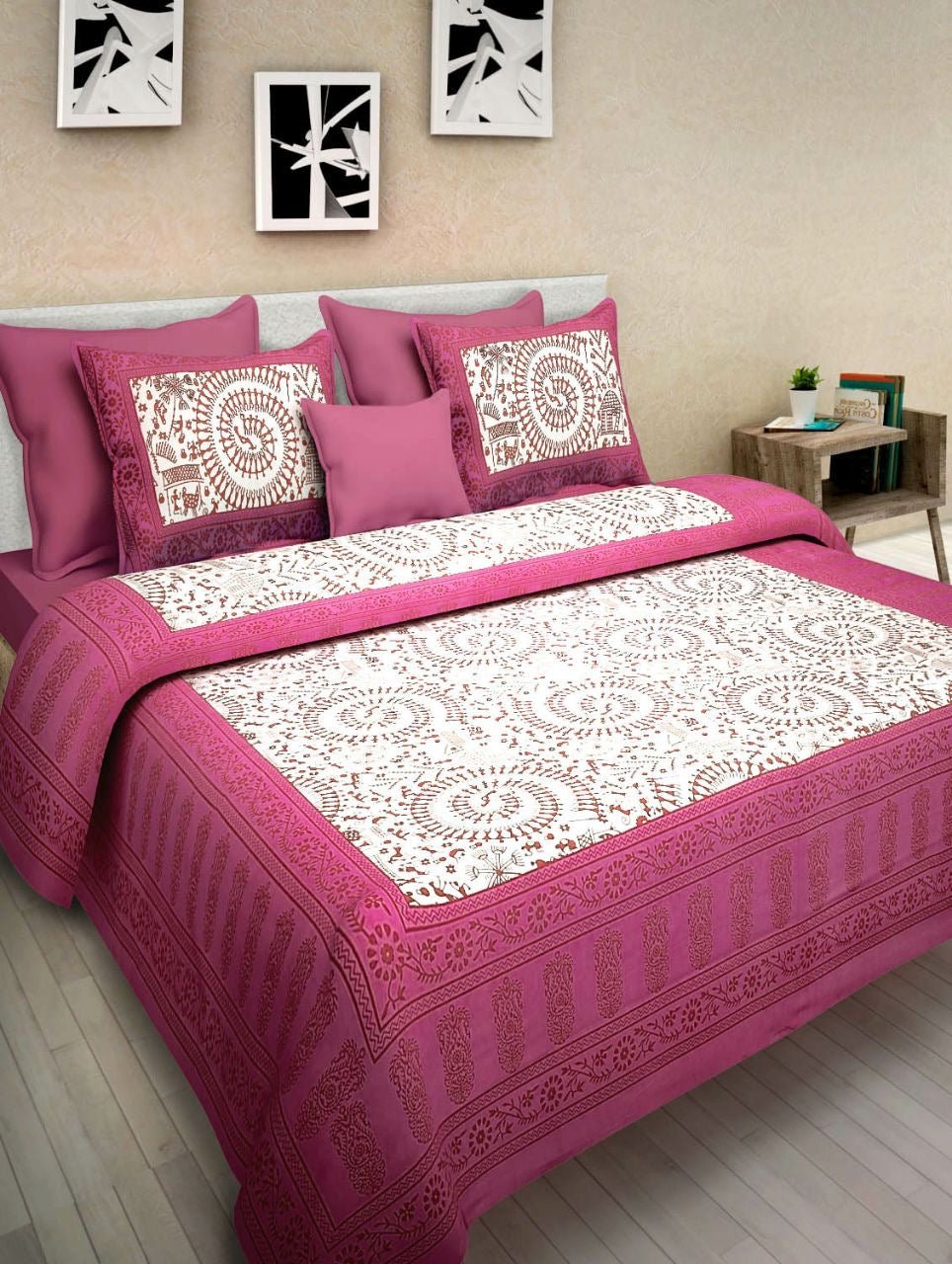Random Printed Bed sheets - chikankariofficial