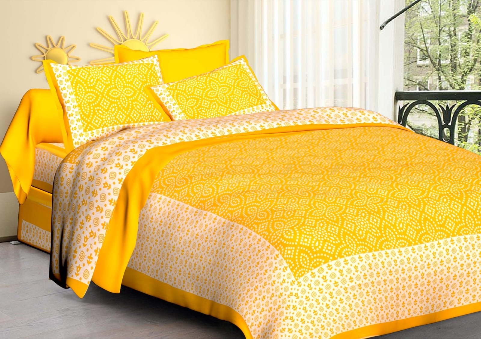 Random Printed Bed sheets - chikankariofficial