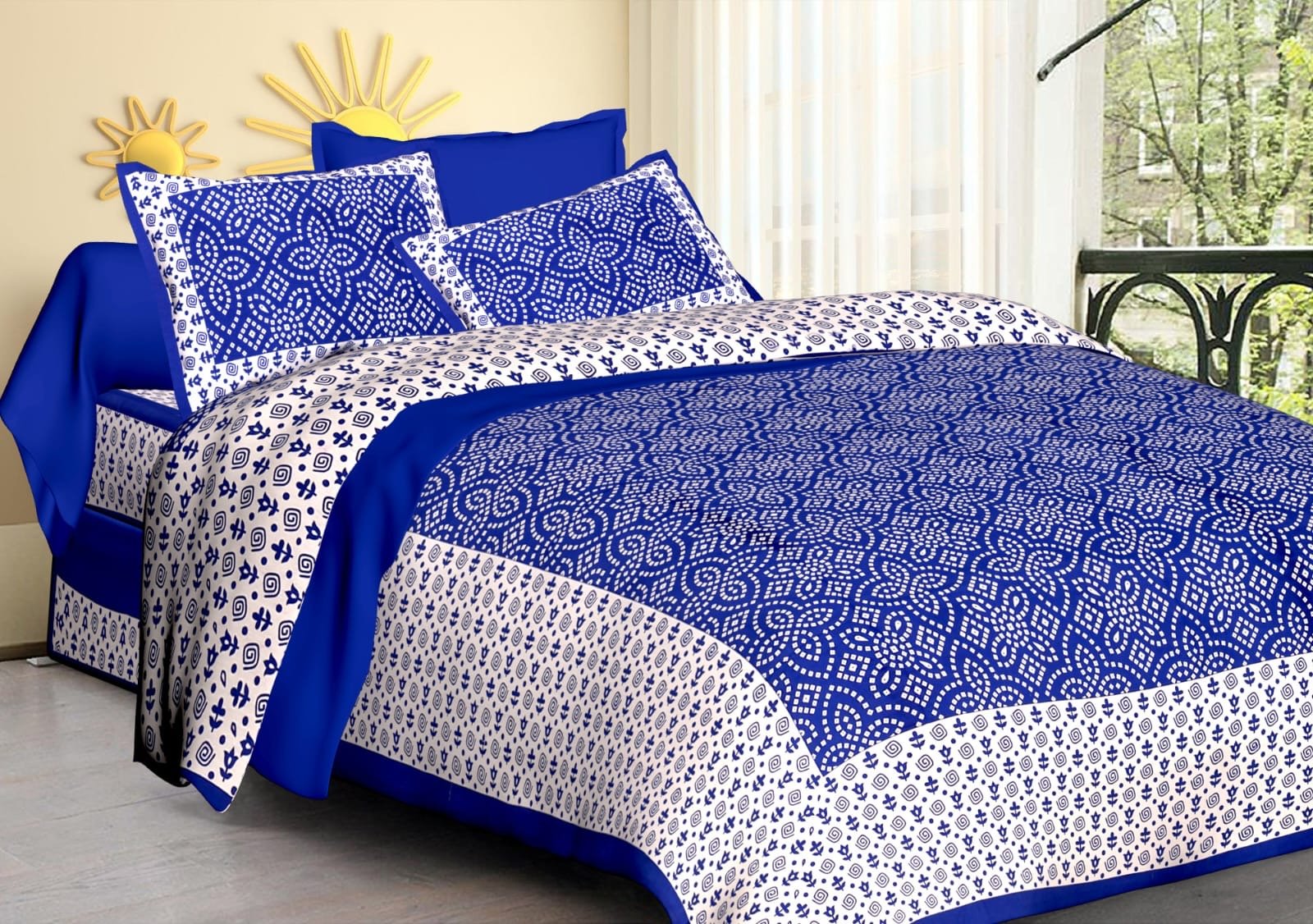 Random Printed Bed sheets - chikankariofficial