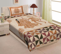 Random Printed Bedsheets with 1 Pillow - chikankariofficial