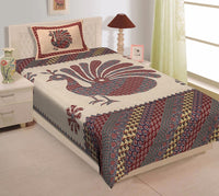 Random Printed Bedsheets with 1 Pillow - chikankariofficial