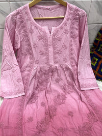 Rayon 3d Work Gown - chikankariofficial