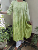 Rayon 3d Work Gown - chikankariofficial