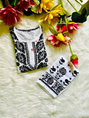 Rayon B&W base Thread worked Combo - chikankariofficial