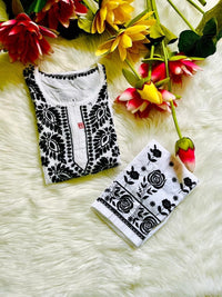 Rayon B&W base Thread worked Combo - chikankariofficial