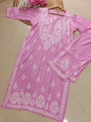 Rayon Co ord Chikankari Set Flowers Embroidered - chikankariofficial