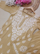 Rayon Co ord Chikankari Set Flowers Embroidered - chikankariofficial