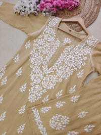 Rayon Co ord Chikankari Set Flowers Embroidered - chikankariofficial