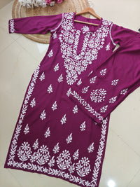 Rayon Co ord Chikankari Set Flowers Embroidered - chikankariofficial