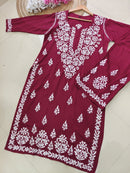 Rayon Co ord Chikankari Set Flowers Embroidered - chikankariofficial