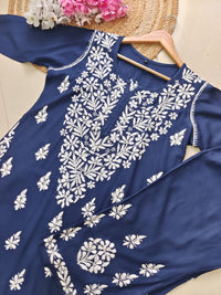 Rayon Co ord Chikankari Set Flowers Embroidered - chikankariofficial