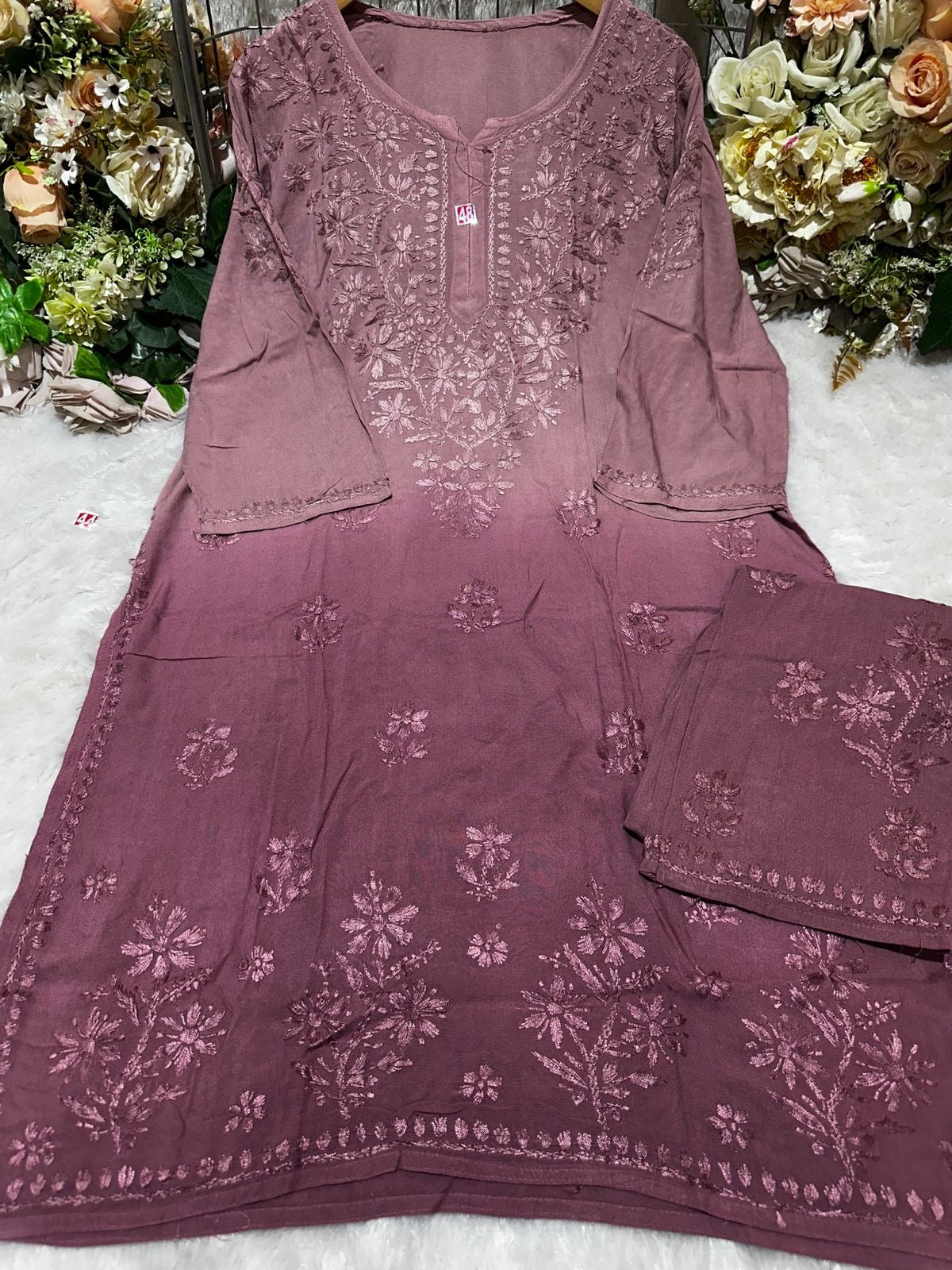 Rayon Daman 4 Buta Dyed Combo