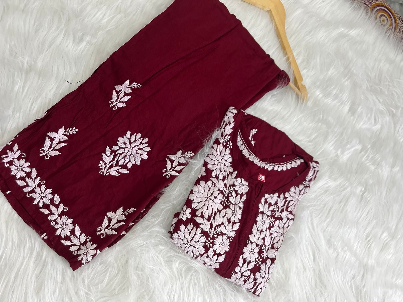 Rayon Daman Buta Co ord Set - chikankariofficial