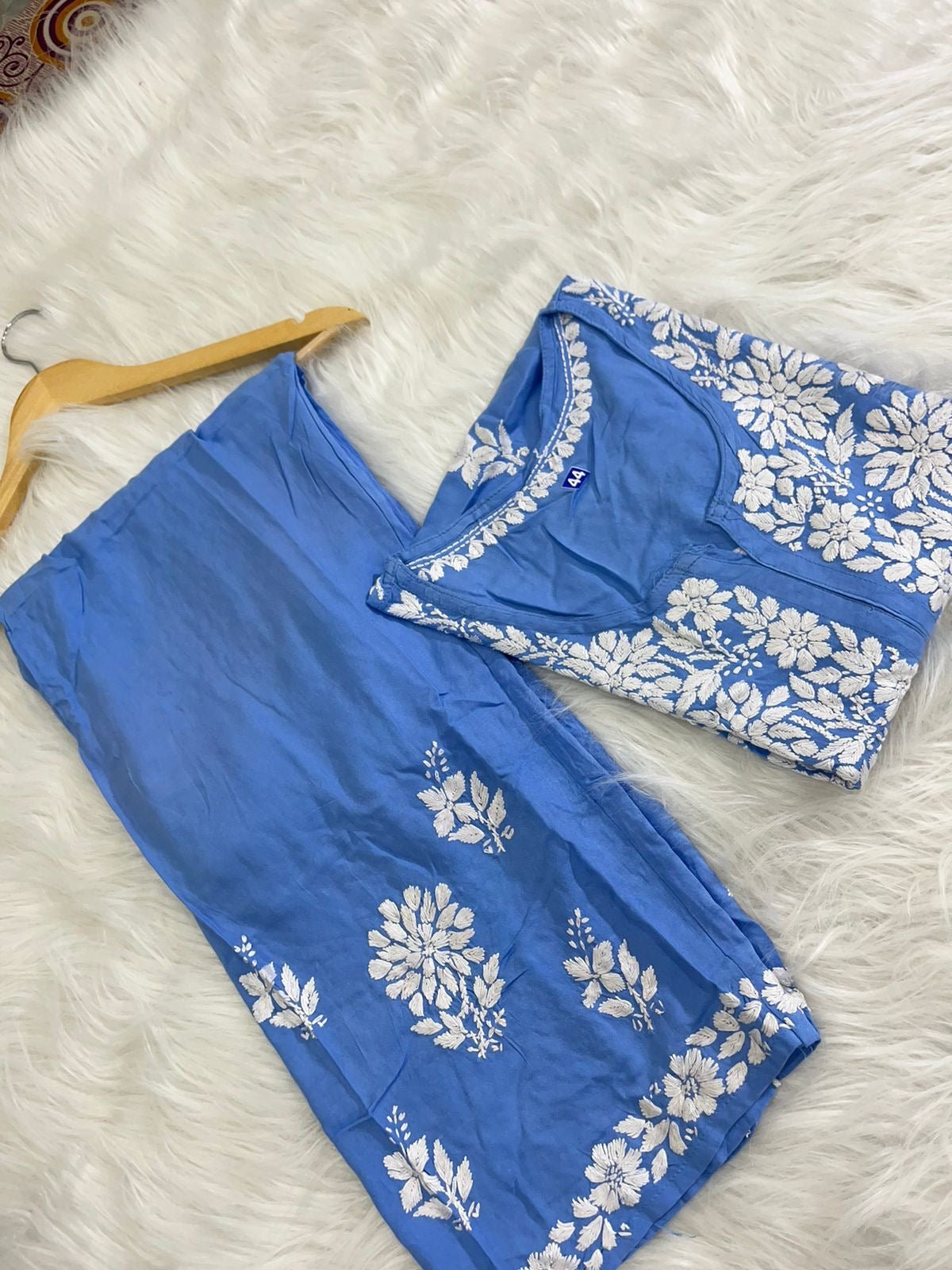 Rayon Daman Buta Co ord Set - chikankariofficial