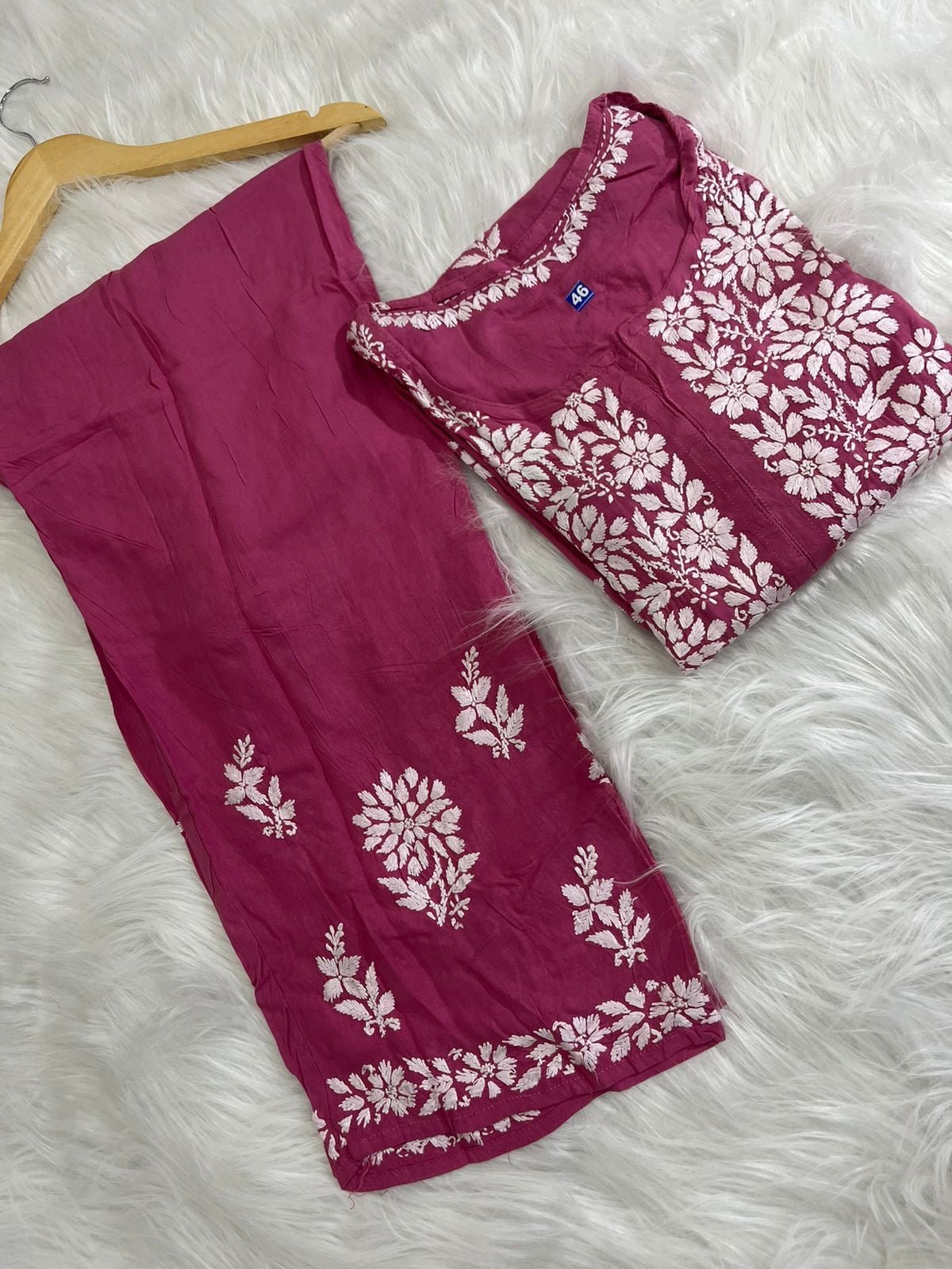 Rayon Daman Buta Co ord Set - chikankariofficial