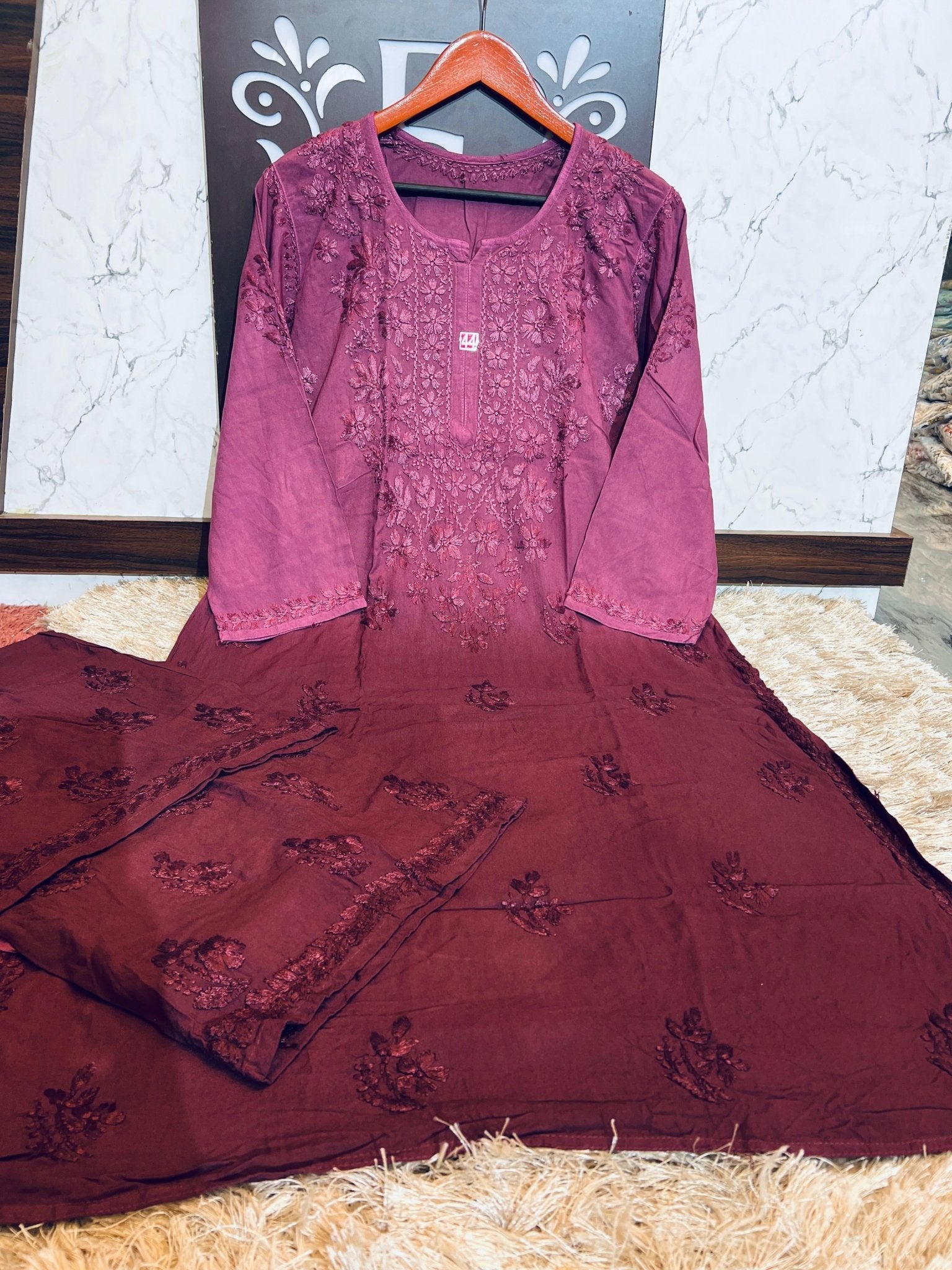 Rayon Dyed Chikankari Set - chikankariofficial