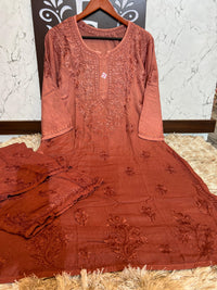 Rayon Dyed Chikankari Set - chikankariofficial