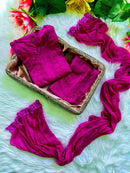 Rayon dyed Soft touch Handwork Kurti sets 3pc - chikankariofficial