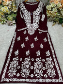 Rayon Fancy Heavy Bota Kurta - chikankariofficial