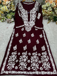 Rayon Fancy Heavy Bota Kurta - chikankariofficial