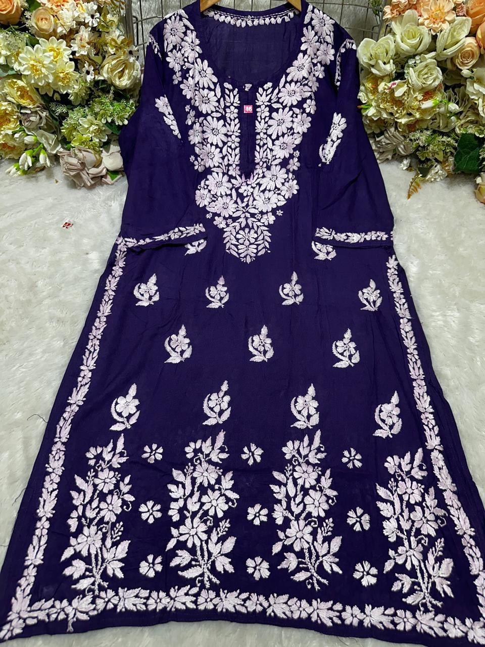 Rayon Fancy Heavy Bota Kurta - chikankariofficial