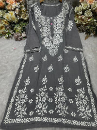 Rayon Fancy Heavy Bota Kurta - chikankariofficial