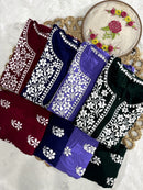 Rayon Flowered hand Embroidered Combo - chikankariofficial