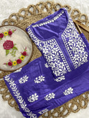 Rayon Flowered hand Embroidered Combo - chikankariofficial