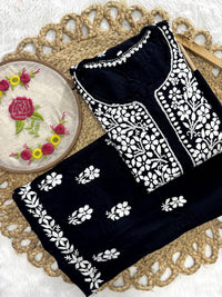 Rayon Flowered hand Embroidered Combo - chikankariofficial