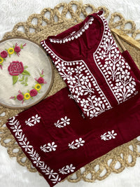 Rayon Flowered hand Embroidered Combo - chikankariofficial