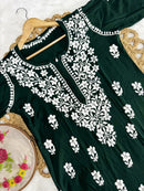 Rayon Flowered hand Embroidered Combo - chikankariofficial