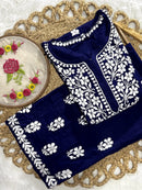 Rayon Flowered hand Embroidered Combo - chikankariofficial