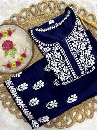Rayon Flowered hand Embroidered Combo - chikankariofficial