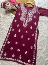 Rayon Gala Buti Chikankari Soft Kurti - chikankariofficial