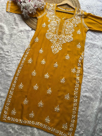Rayon Gala Buti Chikankari Soft Kurti - chikankariofficial