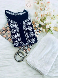 Rayon Ghaspatti Work Kurti - chikankariofficial