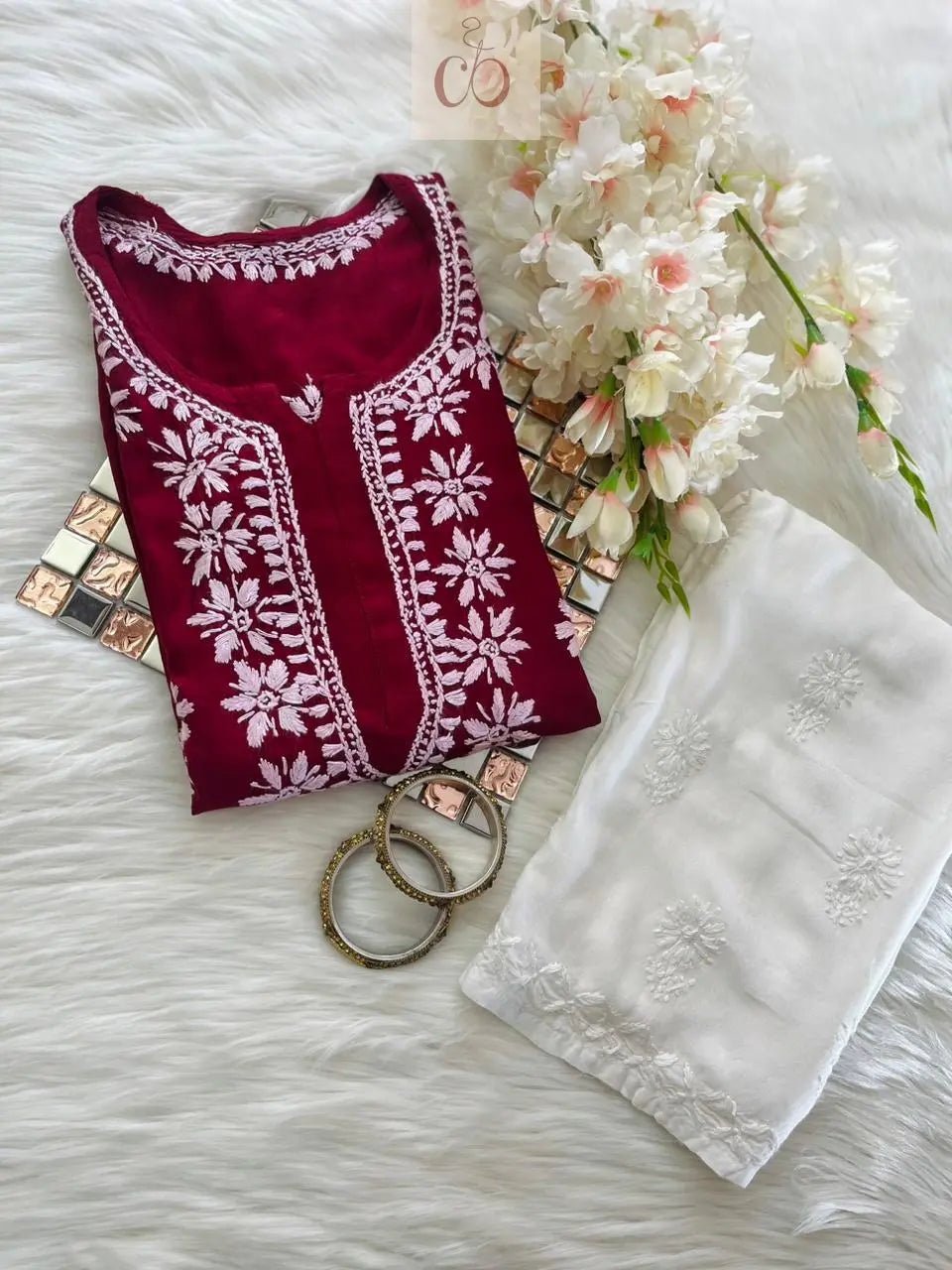 Rayon Ghaspatti Work Kurti