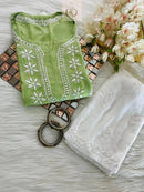 Rayon Ghaspatti Work Kurti - chikankariofficial