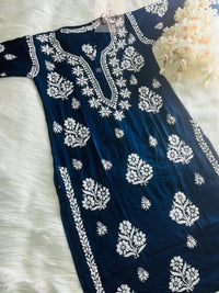 Rayon Ghaspatti Work Kurti - chikankariofficial