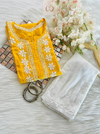 Rayon Ghaspatti Work Kurti - chikankariofficial