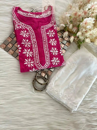 Rayon Ghaspatti Work Kurti - chikankariofficial