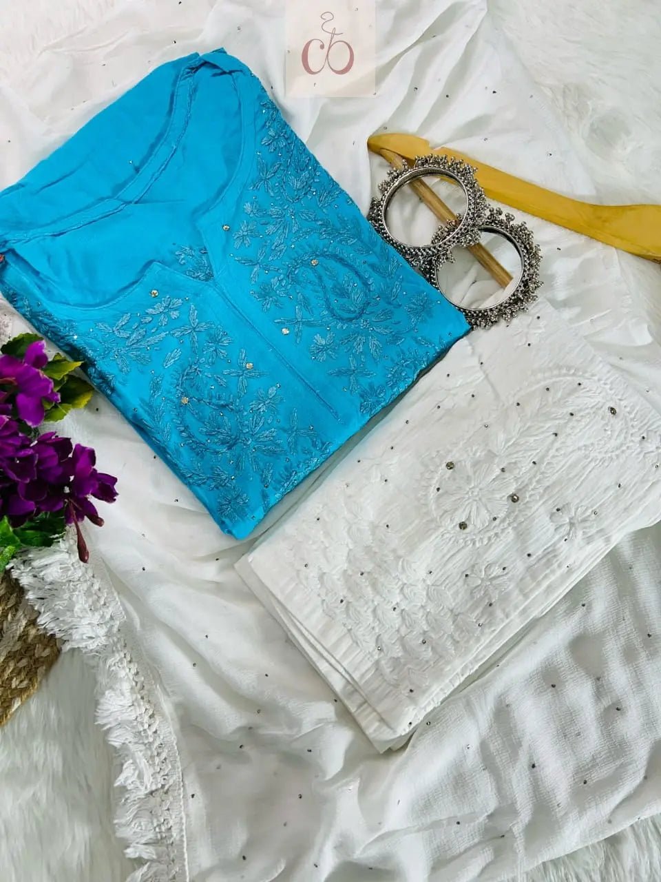 Rayon Muqaish Kurtis - chikankariofficial