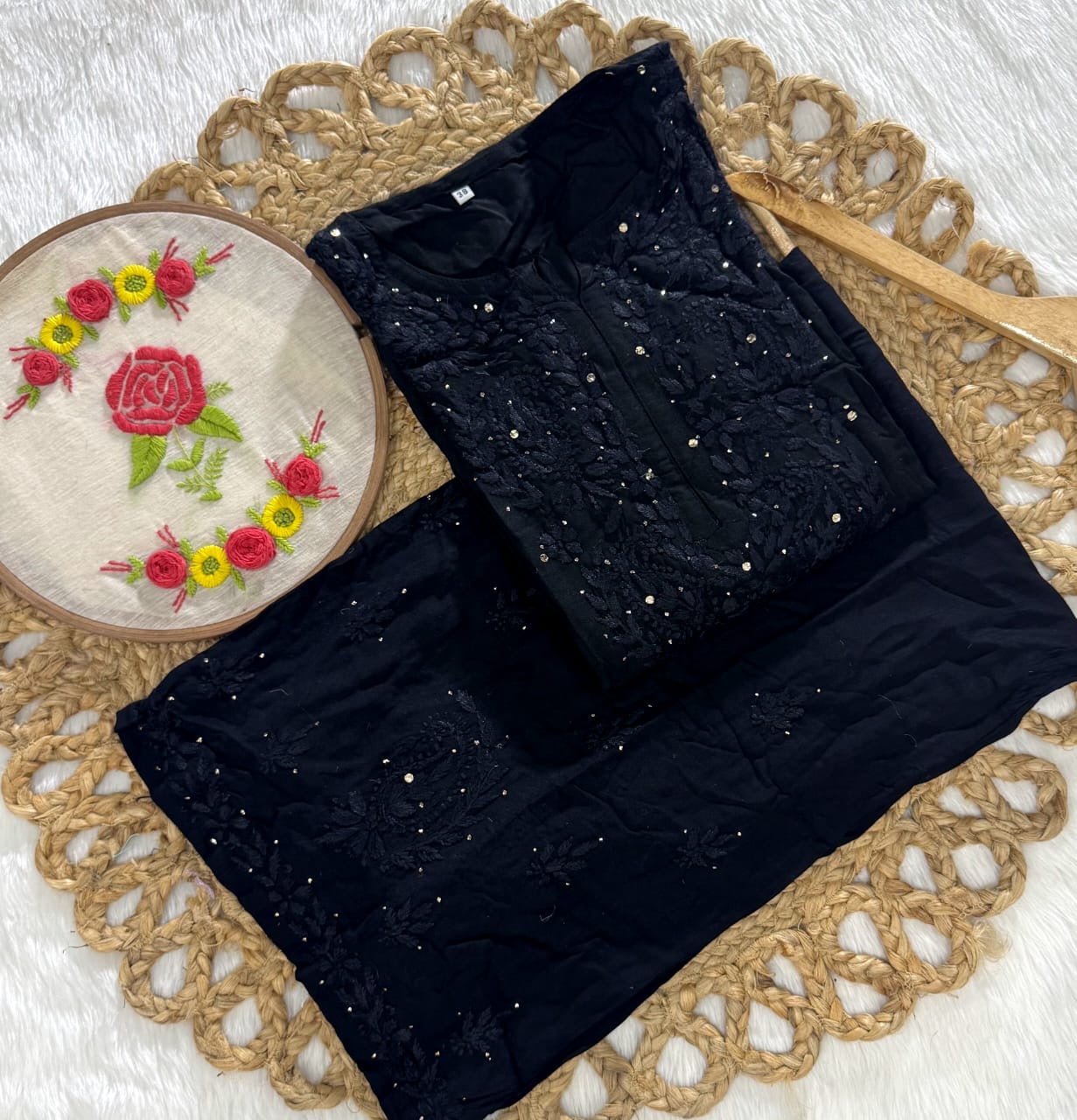 Rayon Muqaish Plazzo Combo - chikankariofficial