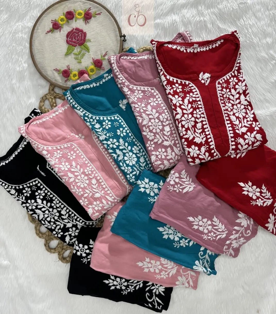 Rayon New Concept Chikankari combo ( Hand Embroidered ) - chikankariofficial