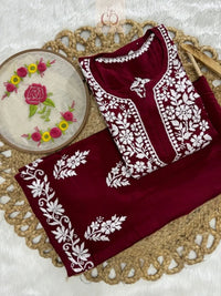 Rayon New Concept Chikankari combo ( Hand Embroidered ) - chikankariofficial