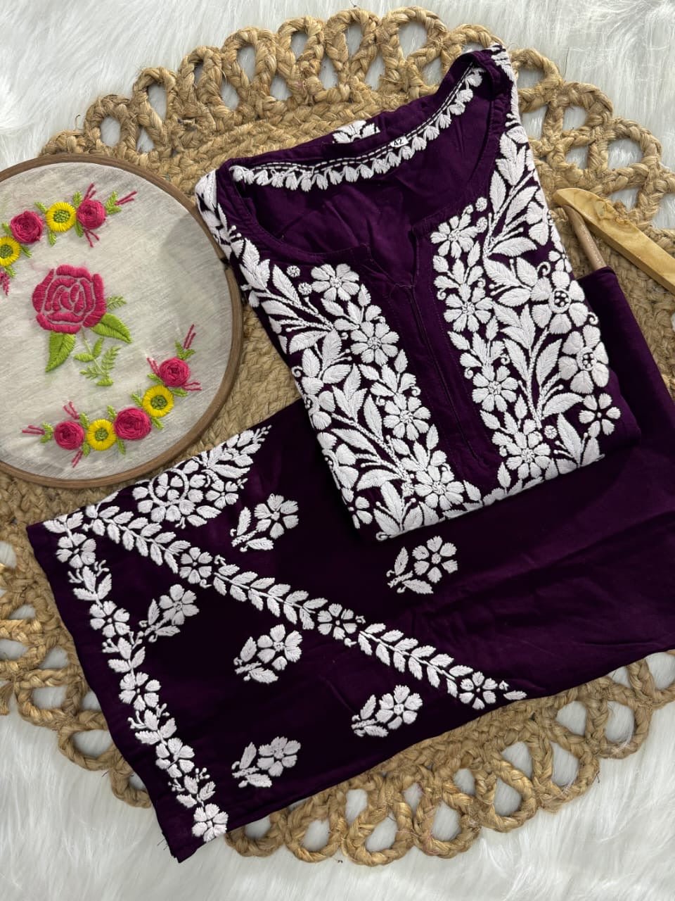 Rayon new concept Plazzo combo - chikankariofficial