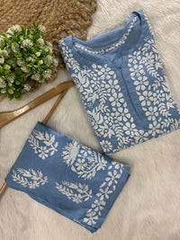 Rayon Plazzo Combo with Butas - chikankariofficial